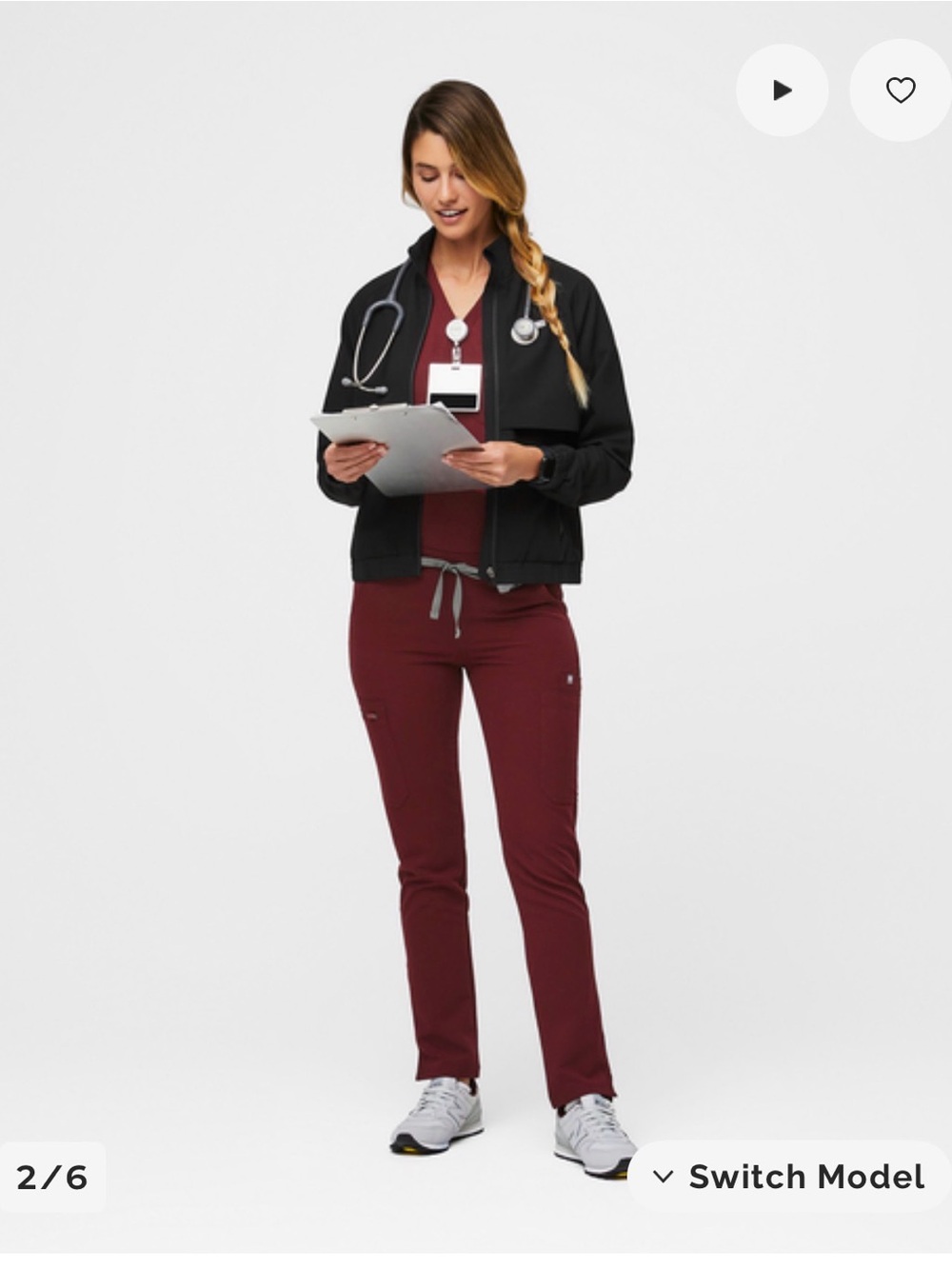 FIGS Scrubs Set - Burgundy